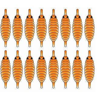 Zima&лето Спинки для имитации Гаммаруса №8, оранжевый (16шт)