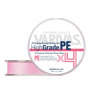 Шнур VARIVAS High Grade PEx4 100 м #1.5 Milky pink, 0,205мм (11,35 кг)