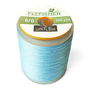 FLYFISHER Монтажная нить 6/0 180м LUMI FL. LT. BLUE