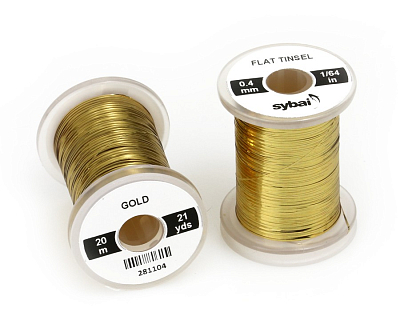 Sybai Плоский люрекс Flat Tinsel, 0.4 mm, Gold