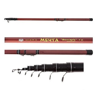 Удилище с/к "Волгаръ Мечта" 7,0м (7 секции) тест до 40гр (карбон 30%)