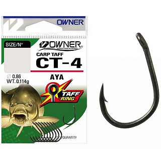 Одинарный крючок OWNER 53274-08 (CT-4) Carp Taff, 9 шт