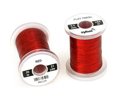 Sybai Плоский люрекс Flat Tinsel, 0.4 mm, Red