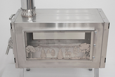 Печь "Камин" Atomstove Берег Средняя стеклянные экраны