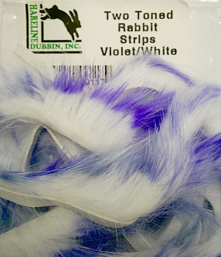 HARELINE Полоски меха Two Toned Rabbit Strips VIOLET/WHITE