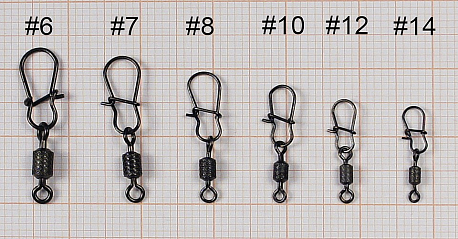 Застежка с вертлюгом HITFISH X-Patten Rolling Swivel With Round Snap #10 (20lb/9 kg) (6 шт/уп )