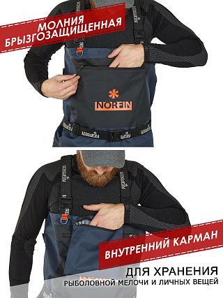 Полукомбинезон заброд. Norfin PILOT BOOTFOOT р.43-M с сапогами резина