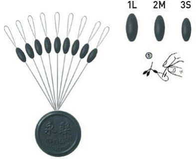 6011 S+L Силиконовый стопор Цилиндр (2 х 9шт.) Kosadaka
