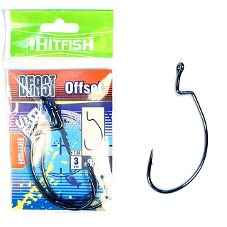 Крючок офсетный HITFISH Beast Offset  #6/0 (4 шт\пач)