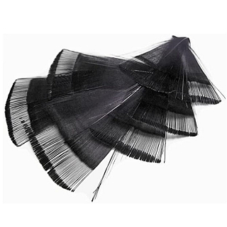 FLY-FISHING Шейные перья золотого фазана GOLDEN PHEASANT TIPPETS Medium Black