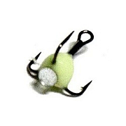 Тройник-чертик с камнем Пирс №14 светонакопит. (крючок Mustad)