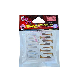 Силиконовая "съедобная" приманка NANO MINNOW 1,1" 68-27-14/25-5 жарен. чеснок