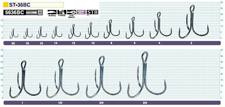 Тройной крючок OWNER ST-36BC-14, 8шт