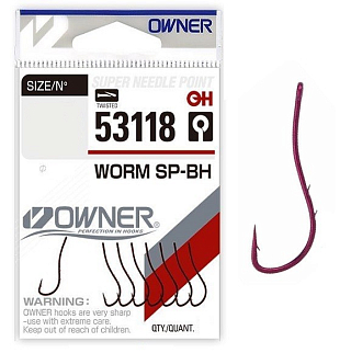 Одинарный крючок OWNER 53118-10 Red, 7шт
