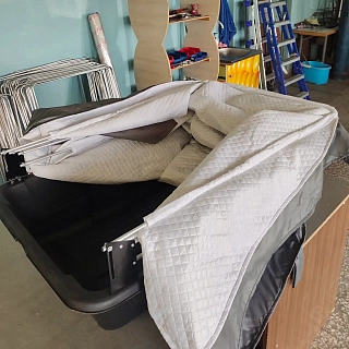 Палатка-сани рыбацкая АНГАРА утепленная 220х135х75см (синяя)