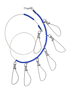 Кукан металлический с 7 карабинами
