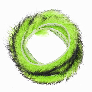 HARELINE Полоски меха Two Toned Rabbit Strips BLACK/FL.CHARTREUSE