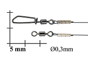 Поводки титановые Л3-15-2, 15см, 10кг (2 шт)