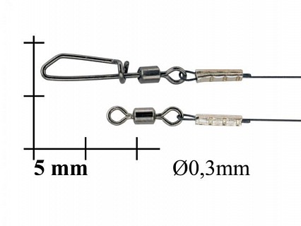 Поводки титановые Л3-15-2, 15см, 10кг (2 шт)