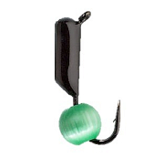 Мормышка TrueWeight "ГвоздеШарик" черный 3 мм, кошачий глаз Зеленый