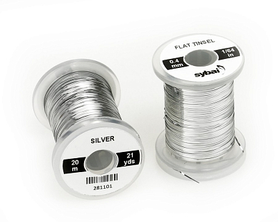 Sybai Плоский люрекс Flat Tinsel, 0.4 mm, Silver