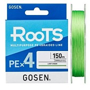 Плетеный шнур GOSEN Roots PE X4  #0.6 150м (0,128мм/5,2кг) Light Green