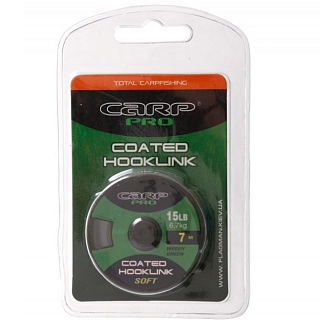CARP PRO Поводковый материал в оболочке зеленый 15lb 7м