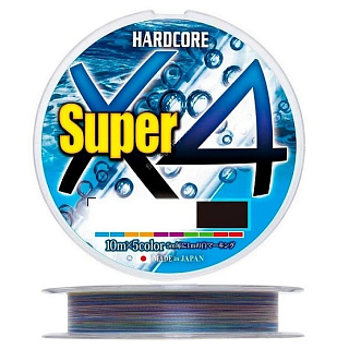 Шнур Duel PE Hardcore Super X4 200м 5Color #0.4 (0.11мм) 3,6 кг