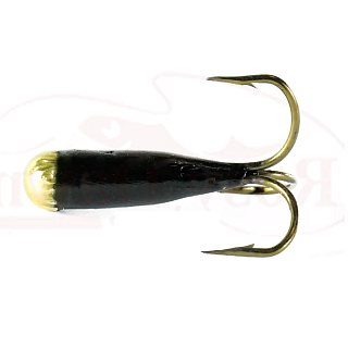Мормышка свинц. Чёрт с коронкой Золото №12 с отверстием  0,65 гр