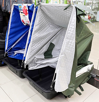 Палатка-сани рыбацкая АНГАРА 220х135х75см (хаки)