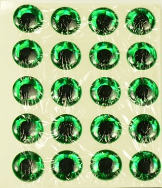 FLY-FISHING Голографические глазки (эпоксидные) 7 мм зеленые (20 шт.)