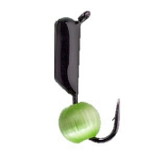 Мормышка TrueWeight "ГвоздеШарик" черный 3 мм, кошачий глаз Салатовый