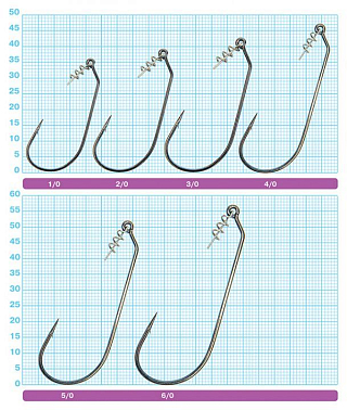 Офсетный крючок OWNER 5167-5/0, со спир. крепл. для силикон., 5 шт.уп.