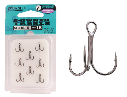 Тройной крючок OWNER ST-36BC-18, 8шт