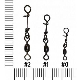 Застежка с вертлюгом HITFISH Brass Crane Swivel with Easylock snap #1 (25 lb/11 kg) (7 шт/уп)