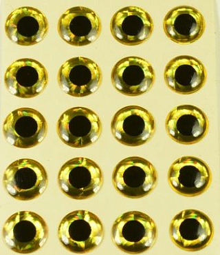 FLY-FISHING Голографические глазки (эпоксидные) 7 мм золотые (20 шт.)
