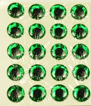 FLY-FISHING Голографические глазки (эпоксидные) 4 мм зеленые (20 шт.)