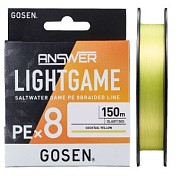 Плетеный шнур GOSEN Answer Light Game PE X8  #0.5 150м (0,117мм/5,4кг)