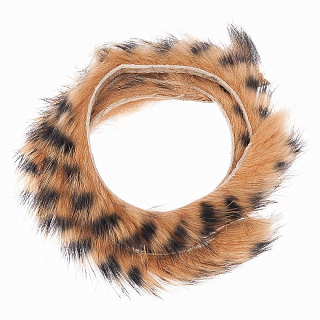 HENDS Полоски меха кролика Black Barred Rabbit Fur Zonker 6 mm Brown Black barred