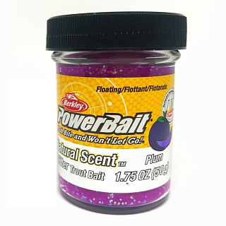 Berkley Паста форелевая плав. POWERBAIT NATURAL SCENT GLITTER Fruits Слива 50 гр. Plum