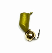 Мормышка TrueWeight "ГвоздеШарик" оливк. 3 мм, шарик Золото, паетка