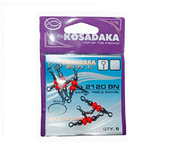 Вертлюг трехсторонний T-образный (5шт.) Kosadaka 2120BN-12x14