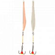 Блесна вертикал. зим. Lucky John DOUBLE BLADE с цеп. и тр. 55мм CS блистер