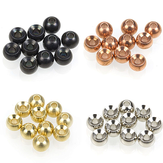 FLY-FISHING Латунные головки Brass Beads 6.3 мм (20 шт.) SILVER STERLING