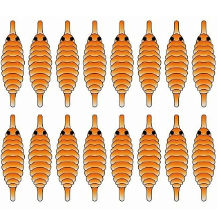 Zima&лето Спинки для имитации Гаммаруса №10, оранжевый (16шт)