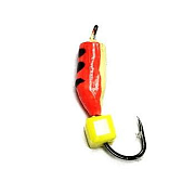 Мормышка вольфр. Золотой Плес Гвоздик 3 с петлей (0,85гр) неон. окраш. с полосками, кубик сырный