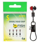 Застежка с вертлюжком ДВОЙНОЙ ПЛАСТИК 5012 №M уп. 4 шт