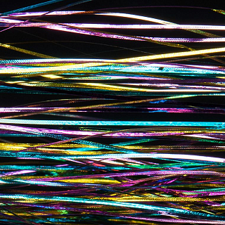 FLY-FISHING Волокна синтетические плоские Flashabou 1/69" RAINBOW BLACK