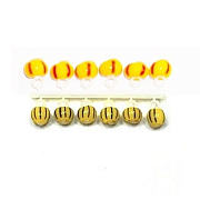 Микро-Бис Шар 3,1 мм Желто-черный арбуз №2  + Желто-красный арбуз тип подвески короткая  ( 12 штук)