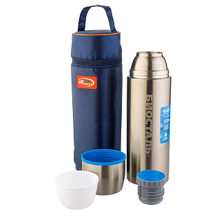 Термос Biostal "Авто" NBP-1000-1 1,0л (узкое горло, с термочехлом)